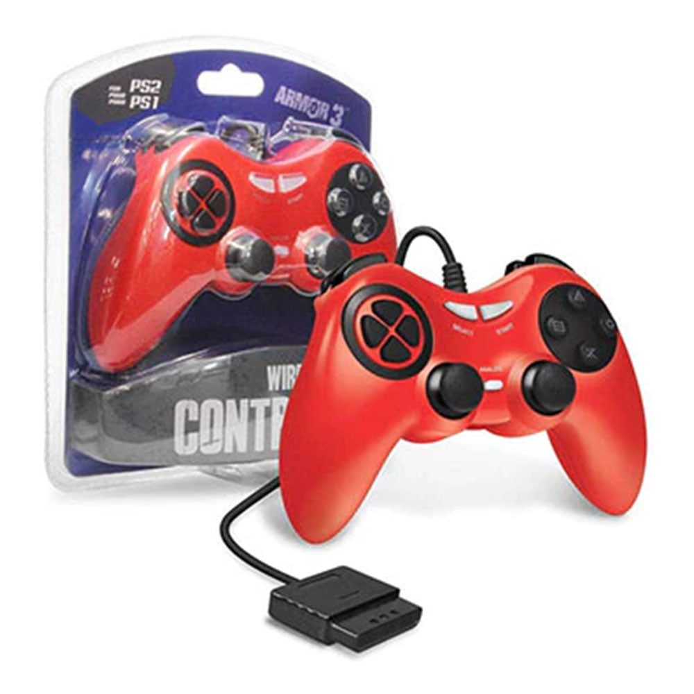 ARMOR3 WIRED PS2 GAME CONTROLLER | RED | PS2