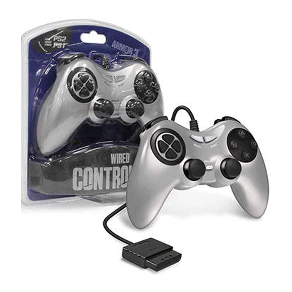 ARMOR3 WIRED PS2 GAME CONTROLLER | SILVER | PS2