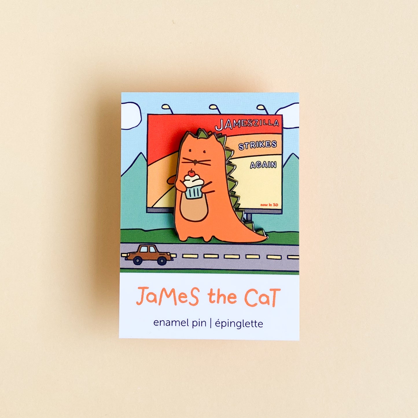 JAMES THE CAT - JAMESZILLA WITH CUPCAKE