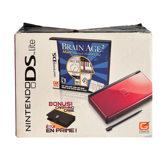 NINTENDO DS LITE BRAIN AGE BUNDLE | CRIMSON RED | 655