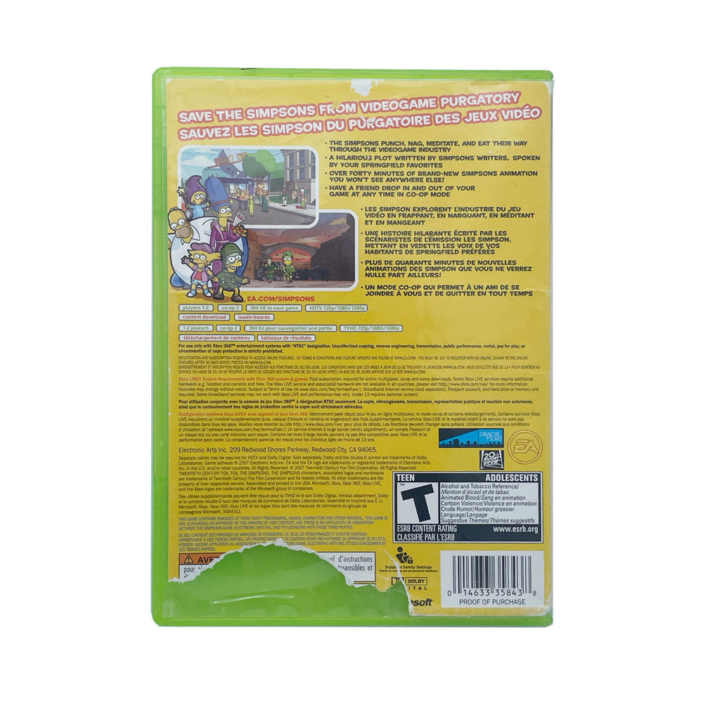 THE SIMPSONS GAME | COVER WEAR | NO MANUAL | 360