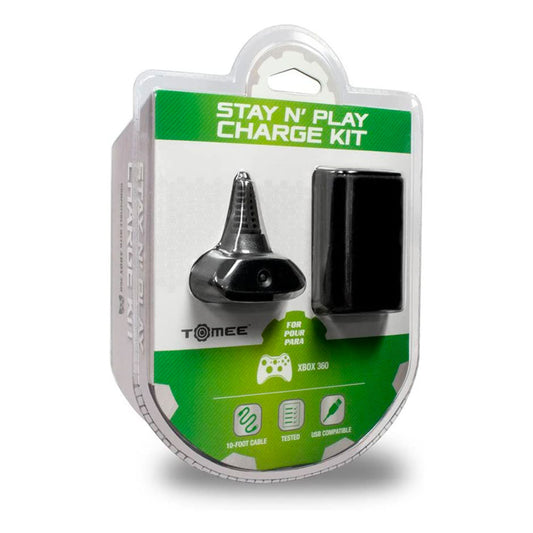 XBOX 360 STAY N PLAY CHARGE KIT (BLACK OR WHITE)